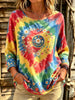 Women's Tie-Dye Floral Daisy Print Blouse