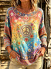 Women's Daisy Peace Mandala Print Blouse