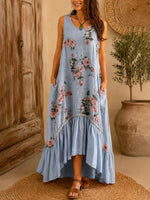 Women's High-Low Floral Tank Maxi Dress