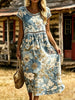 Women's Butterfly Floral Eyelet Midi Dress