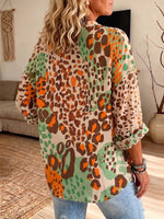Vintage Elegant Button Long Sleeve Patterned Shirt
