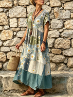 Women's Daisy Patchwork Print Maxi Dress