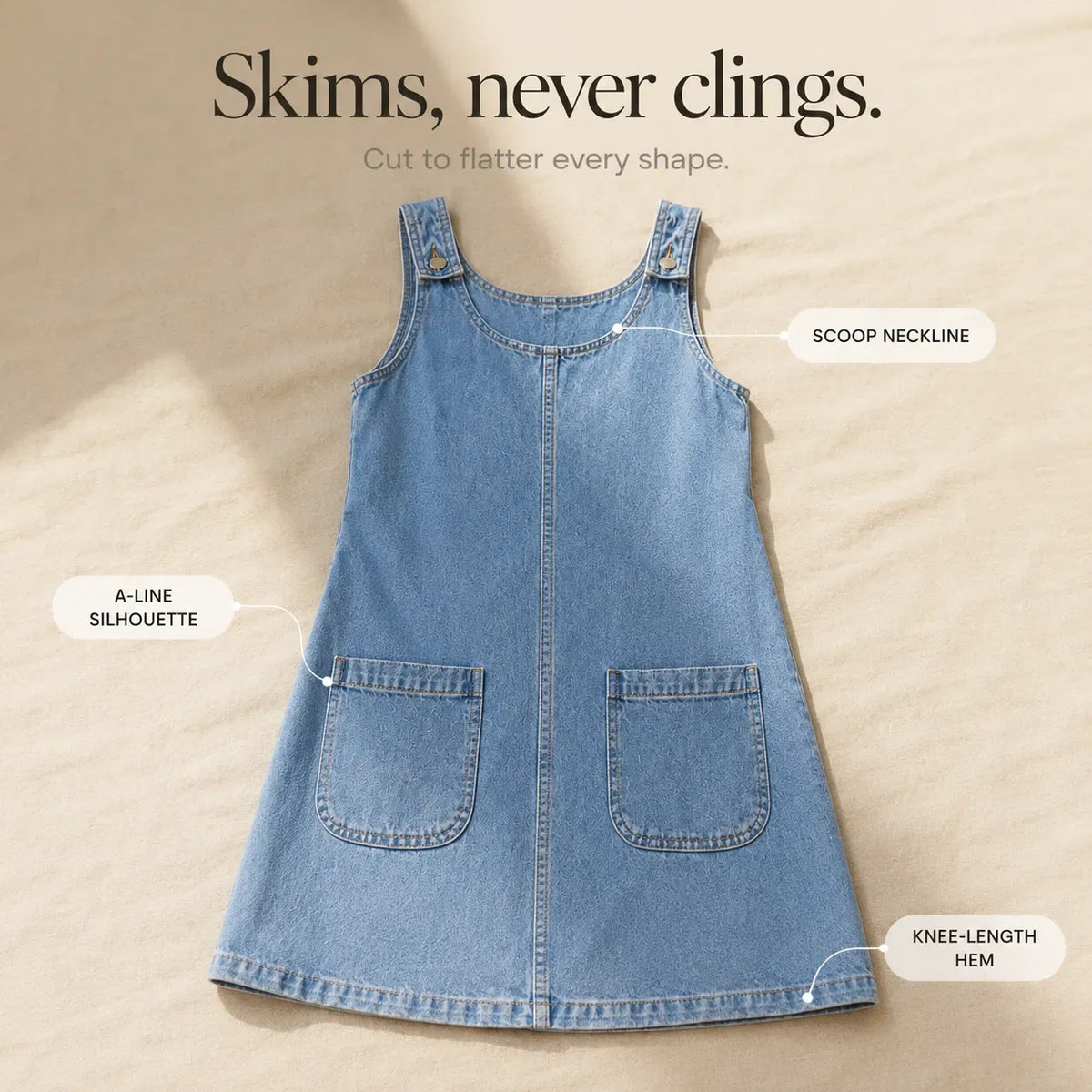 Women's Pocket Denim Overall Dress