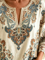 Women's Tribal Crochet Cutout Blouse