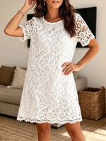 Women's Floral Crochet Lace Mini Dress