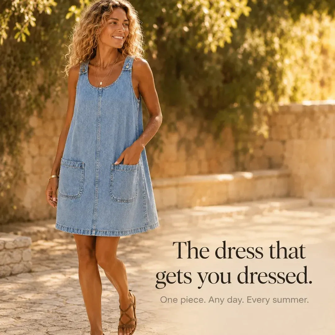 Women's Pocket Denim Overall Dress