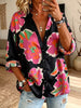 Vintage Elegant Button Long Sleeve Patterned Shirt