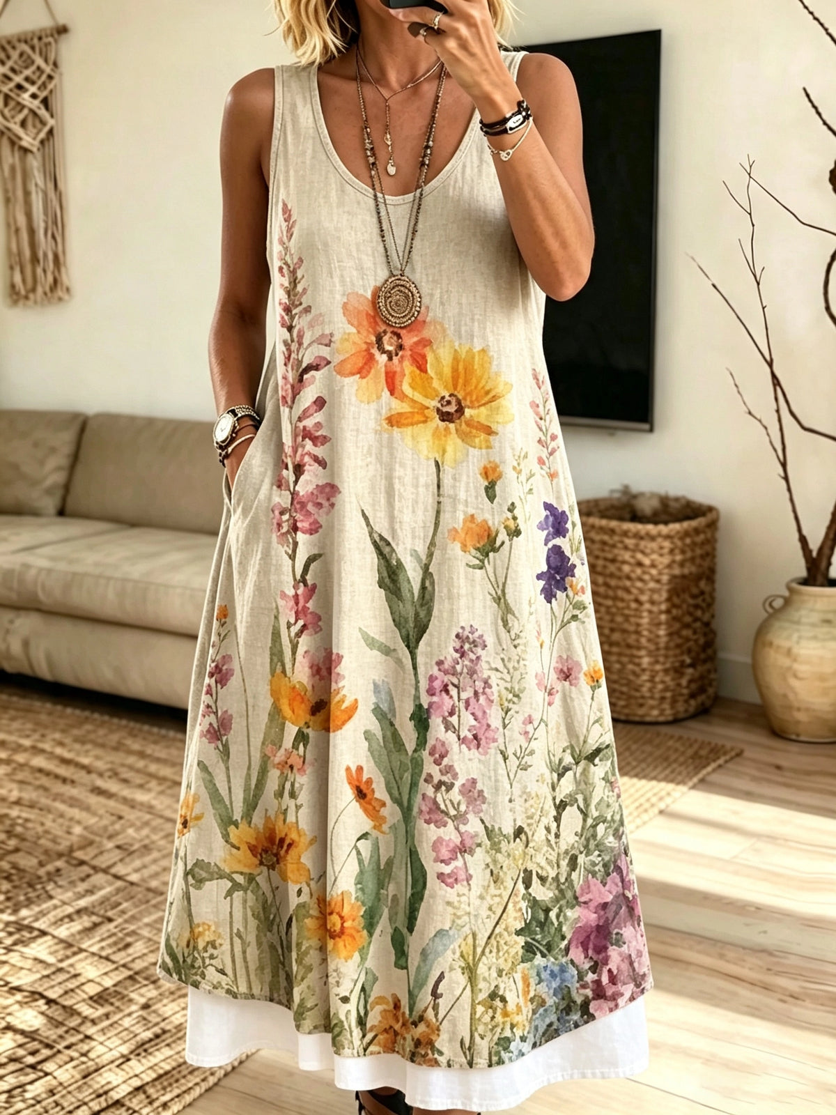 Women's Floral Print Tank Dress