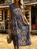 Women's Hollow Out Floral Midi Dress