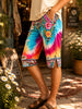 Women's Tie-Dye Floral Print Shorts