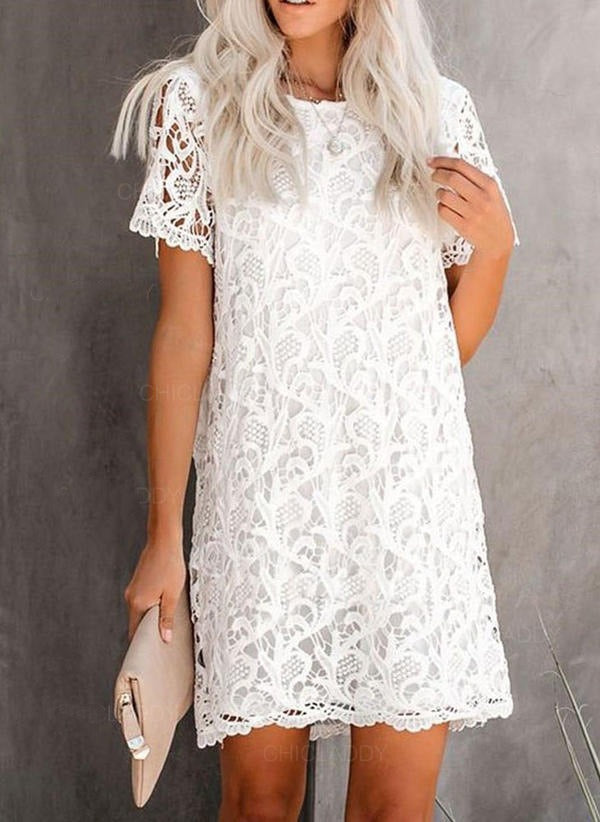 Women's Floral Crochet Lace Mini Dress