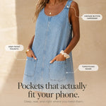 Women's Pocket Denim Overall Dress