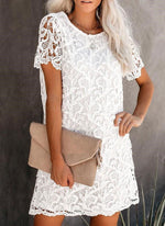Women's Floral Crochet Lace Mini Dress