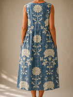 Women's Vintage Floral Tank Maxi Dress