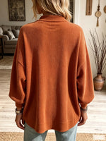 Women's Ribbed Corduroy Half-Zip Pullover