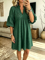 Women's Lace Trim Ruffle Sleeve Mini Dress