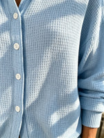 Women's Waffle Knit Button-Down Shirt