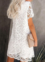 Women's Floral Crochet Lace Mini Dress