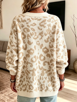 Women's Oversized Leopard Print Cardigan