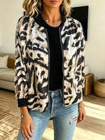 Retro Leopard Pattern Long Sleeve Casual Stylish Jacket