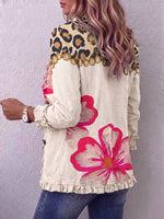 Vintage Elegant Pattern Patchwork Ruffled Jacket