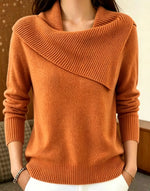 Women's Cowl Fold Neck Soft Knit Pullover Sweater