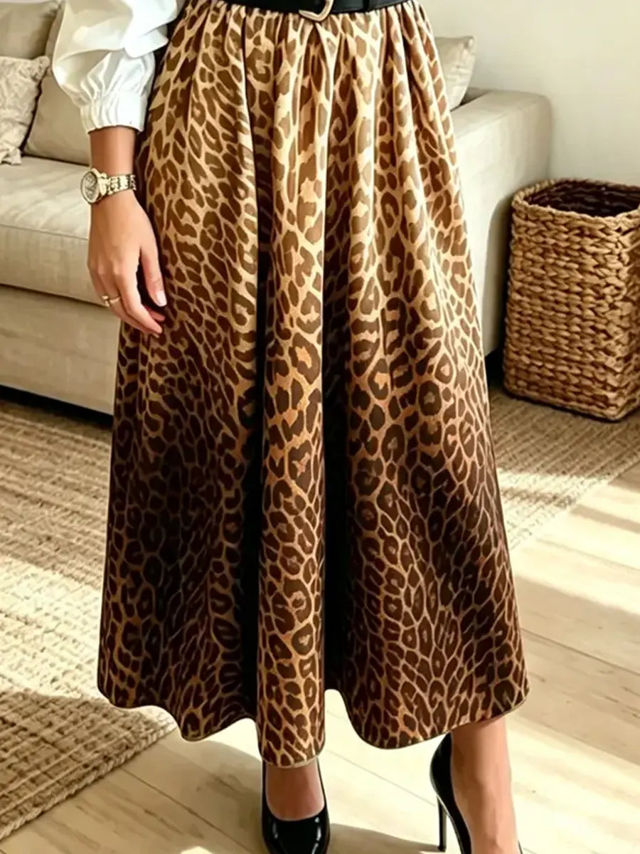 Retro Leopard Pattern Art Casual Sleeveless Stylish Midi Dress