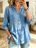 Women's Floral Crochet Lace Panel Blouse