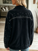 Women's Pearl Studded Corduroy Jacket