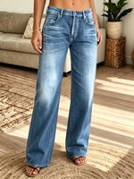 Multi-Color Options Women's Vintage Washed Loose-Fit Straight Jeans