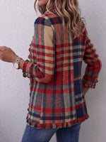 Vintage Elegant Plaid Patchwork Ruffled Jacket