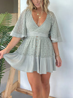 Women's Floral Lace V-Neck Mini Dress