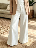 Multi-Color Options Women's Patch Pocket Retro Wide-Leg Jeans