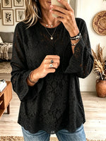 Women's Floral Crochet Lace Bell Sleeve Blouse