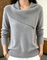 Women's Cowl Fold Neck Soft Knit Pullover Sweater