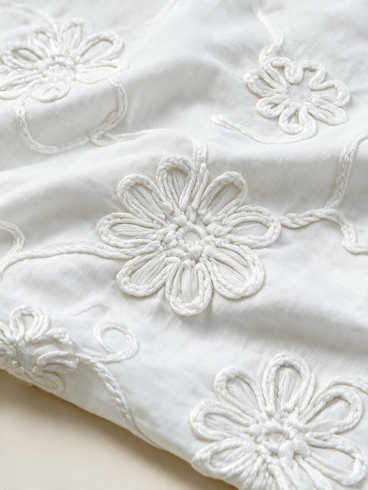 Women's Cotton long-sleeved Embroidered Ruffled Blouse/Shirt