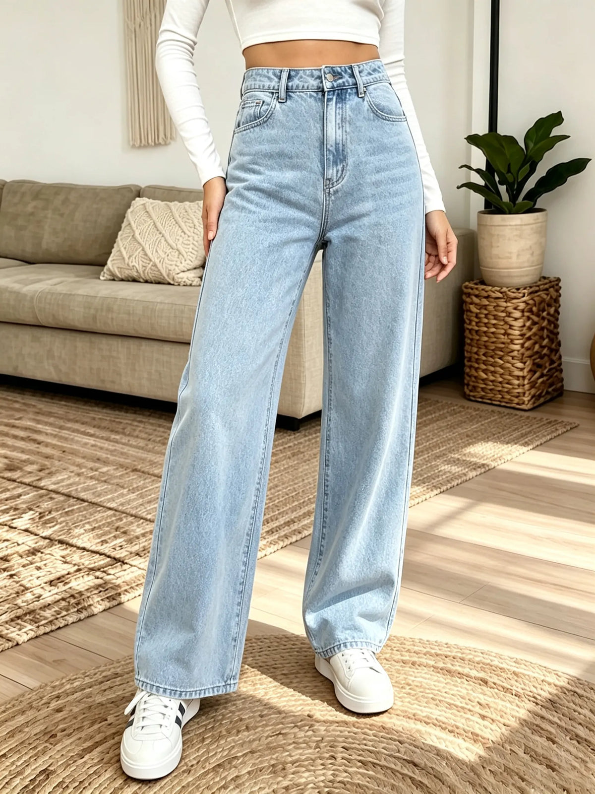 Multi-Color Options Women's High-Waisted Denim Jeans