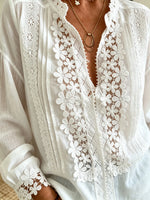 Women's Lace Inset Pintuck Blouse