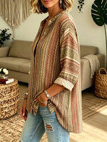 Women's Tribal Geometric Print Button-Down Shirt