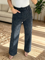 Multi-Color Options Women's Splatter Print High-Rise Straight Jeans