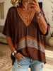 Women‘s Leopard Zebra Color Block V Neck Short Sleeve Crinkle Blouse