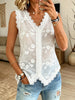 Women's Floral Embroidered Lace Tank Top