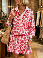 Women's Leopard Print Lounge Short Set