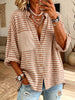 Vintage Elegant Button Long Sleeve Patterned Shirt