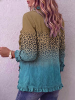 Vintage Elegant Pattern Patchwork Ruffled Jacket