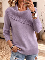 Women's Cowl Fold Neck Soft Knit Pullover Sweater