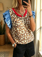 Women's Color-Block Leopard Knit Vest