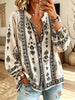 Women's Tribal Print Button-Down Blouse