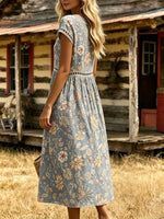 Women's Hollow Out Floral Midi Dress