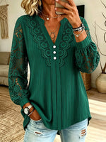 Women's Lace Pleated Blouse